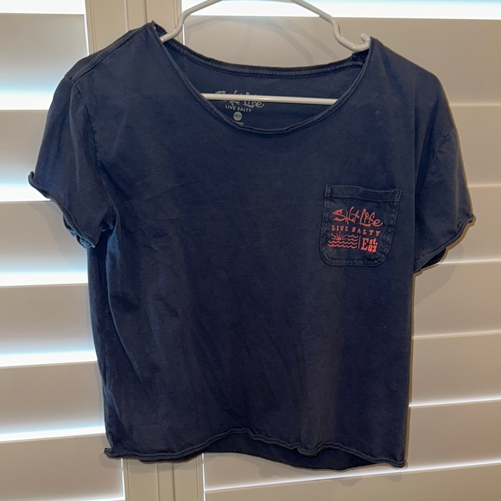 Salt Life Blue Tee with Orange Graphic